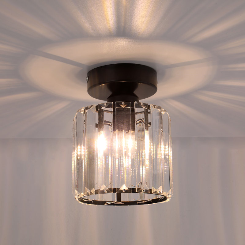 Blandinsville Glass Flush Mount, Black