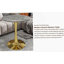 Table d'appoint ronde en marbre avec base piédestal conique, idéale pour le salon, design minimaliste moderne-333567532-333567535