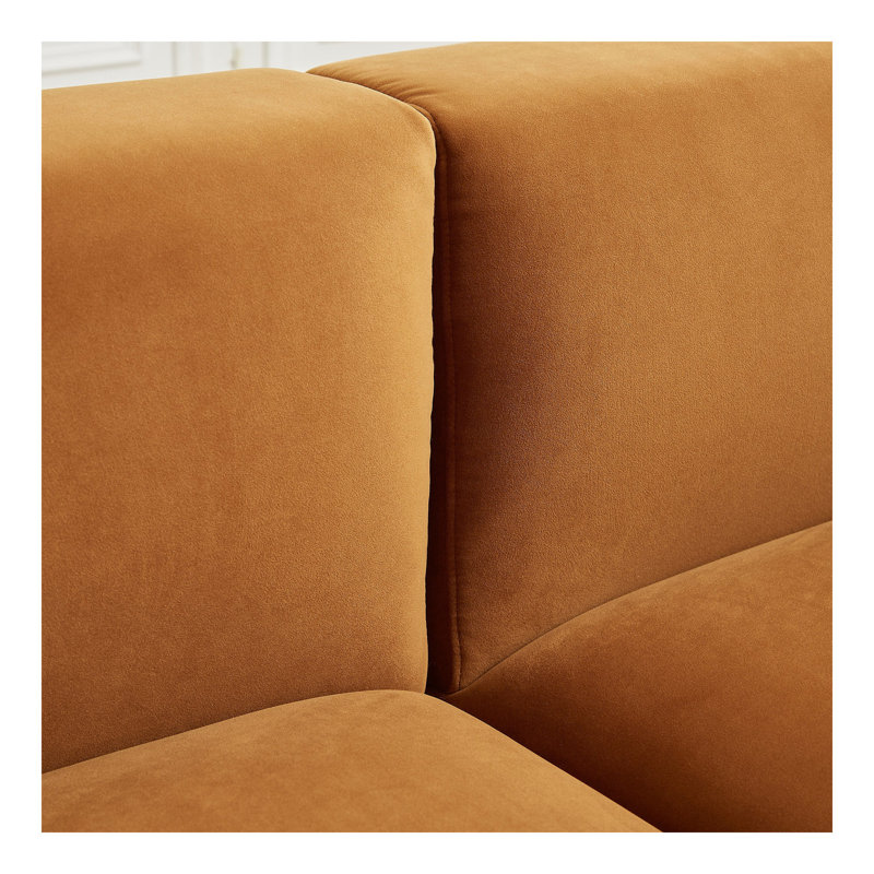 Canapé modulaire en velours Orby faisant face à la gauche
