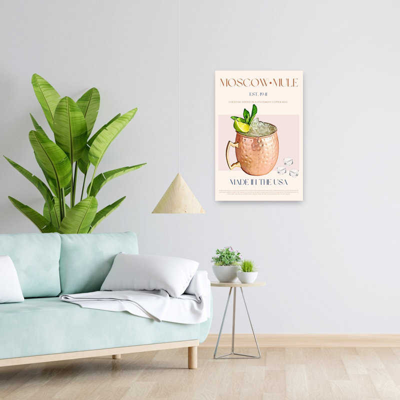 «Moscow Mule», art mural contemporain d'été, H 24 po x l 16 po