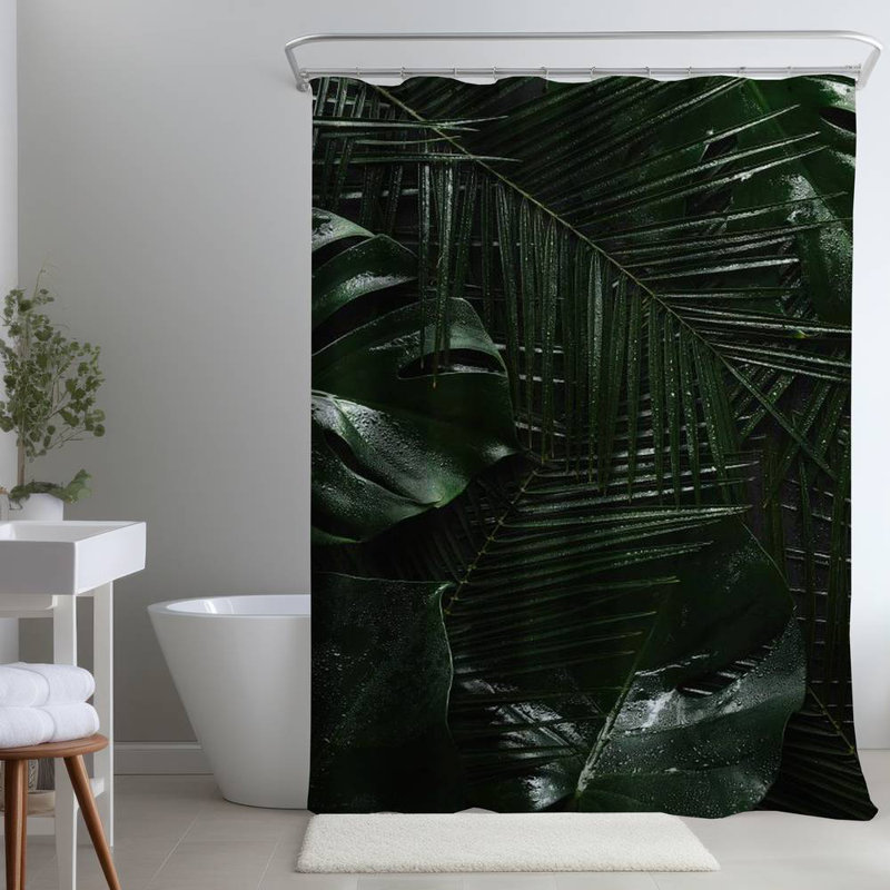 Shower Curtain PH10 – Polyester Shower Curtain, Dye Sublimation Print, 71" W × 74" L