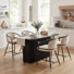 Rochin 4-Person Counter Height Dining Table Set With Upholstered Stools & Metal Frame