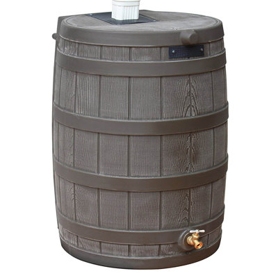Good Ideas 50 Gallons Weather Resistant Wood Drainable Rain Barrel