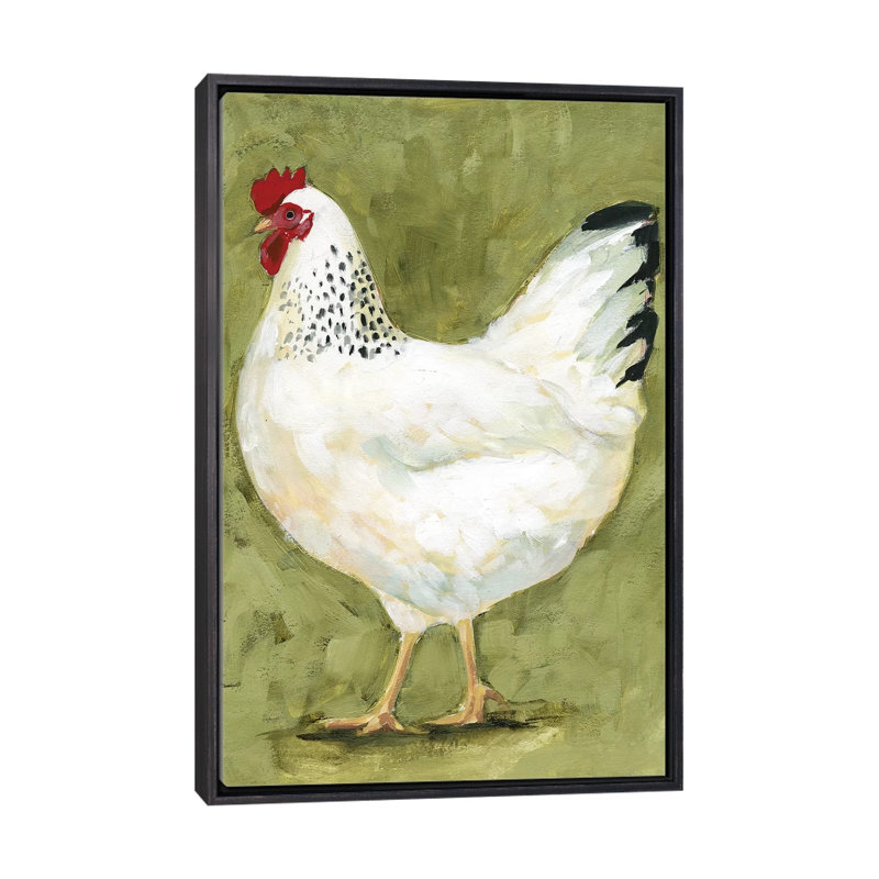 «Chicken Scratch II» par Victoria Borges - reproduction d'art, H 26 po x l 18 po x 1,5 po, Toile avec cadre noir patiné