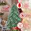 Arbre de Noël artificiel teinté bleu-vert 7,5 pi, embouts en PE + PVC de 2908, arbre unique à structure pleine avec branches articulées, base en métal stable-1550925838