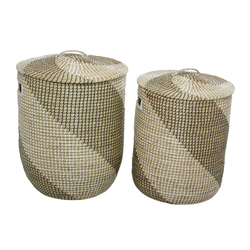 Panier à linge en osier avec poignées