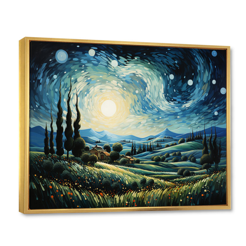 «Vangogh The Swaying Cypress I», art mural Vangogh par Vincent Van Gogh, peinture, H 12 po x l 20 po x P 1 po
