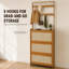 Armoire de rangement pour chaussures, tiroirs en rotin de bambou avec 8 crochets, vestibule moderne