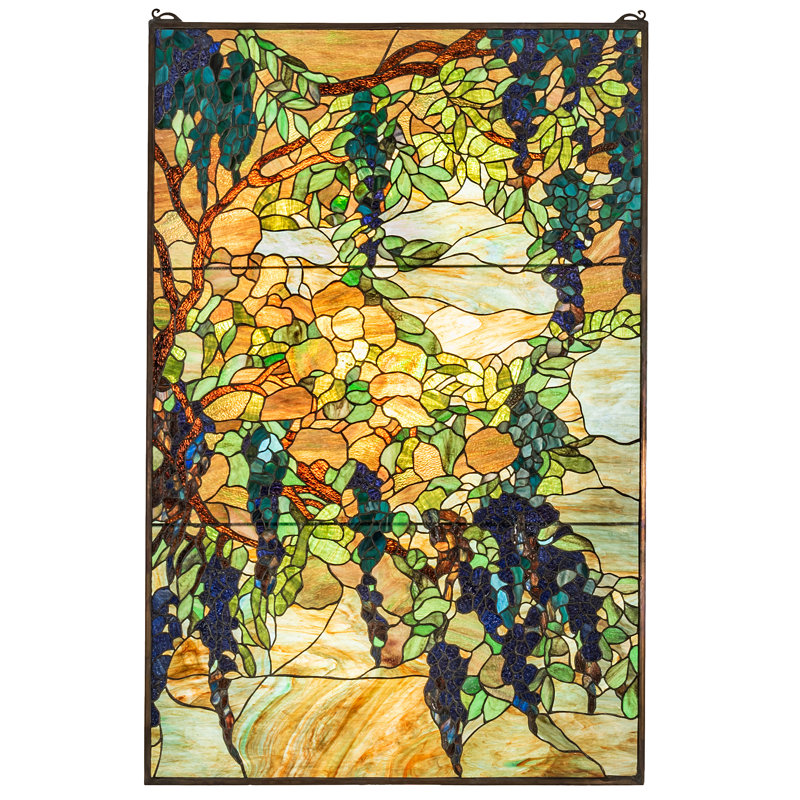 Vitrail 32 po x 48 po Tiffany Wisteria & Snowball