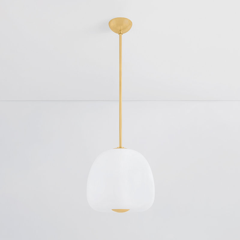 SCRANTON Pendant, Brass, 14.25" H x 15" W x 15" D
