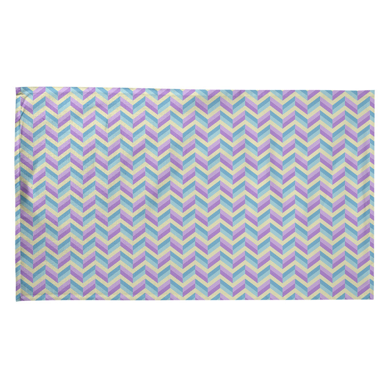 Serviette à thé chevron Mcguigan, Sergé de coton, Beige / mauve / bleu