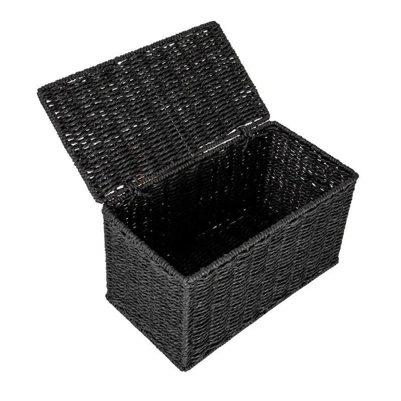 Boîte en papier et osier, Noir, noir, noir, noir