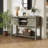 46" Farmhouse Console Table with Sliding Barn Doors, Adjustable Shelves & Open Storage