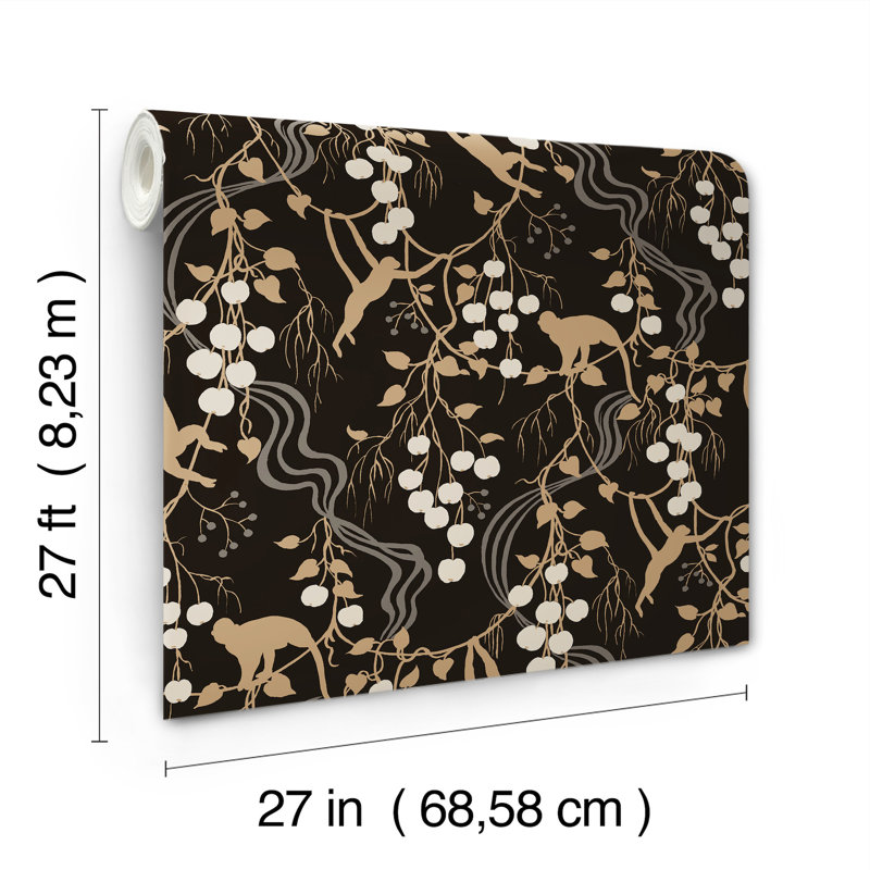 Linden Jungle Canopy Wallpaper, Black