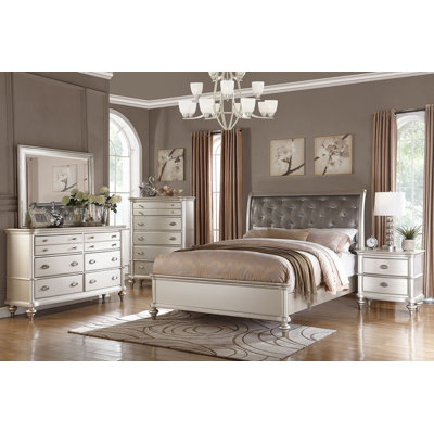 Queen Upholstered Standard 3 Piece Bedroom Set -  Rosdorf Park, 3E04AE13FEE04758AE0E78692164C815