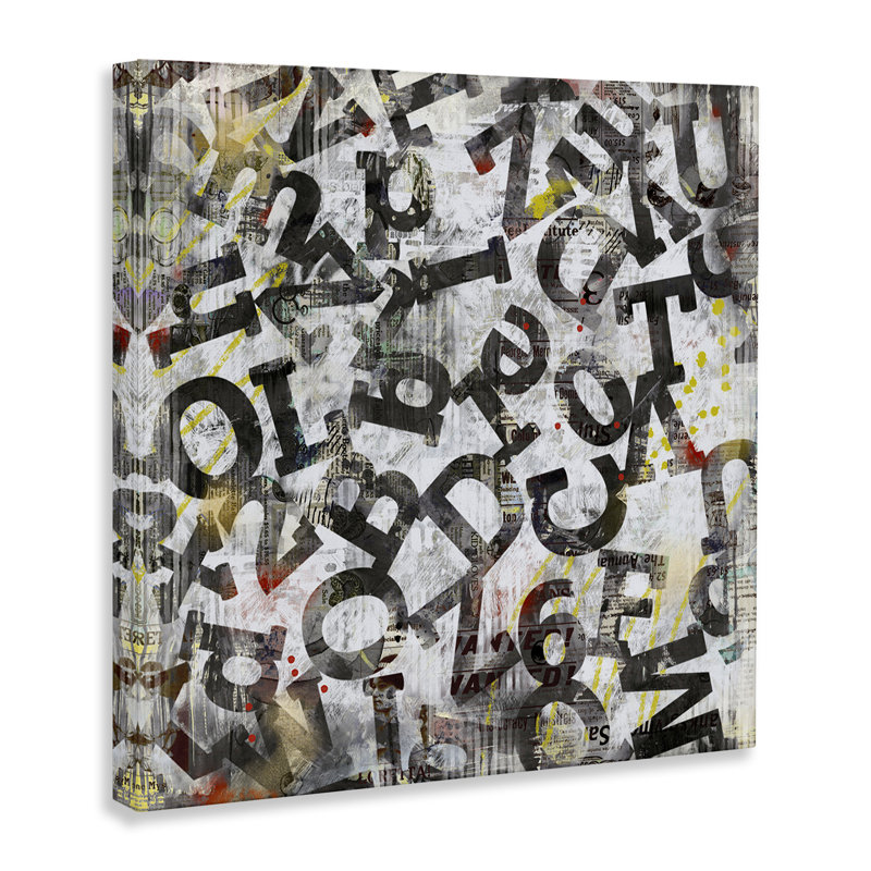 Art mural sur toile Collage Typographie par Laura Gibson, H 24 po x l 24 po