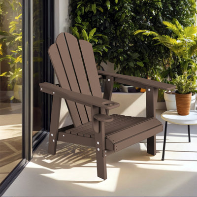 Devito All-Weather Resistant HDPE Plastic Oversize Adirondack Chair by Rosecliff Heights