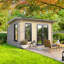 Powersheds 12 x 8ft Apex Log Cabin, Doors to the Right - 44mm