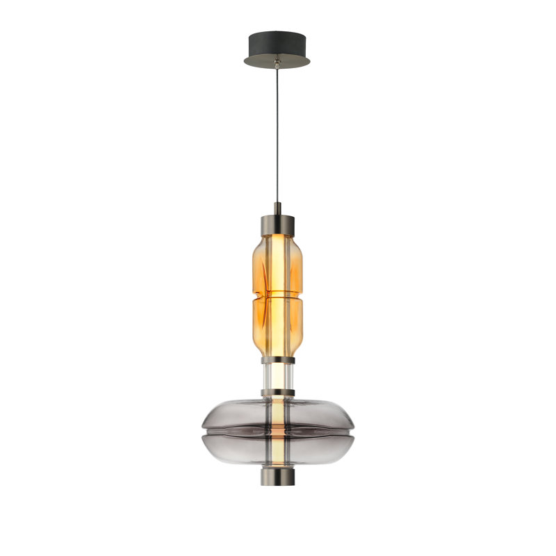 Gusto 1 - Light LED Pendant, Gunmetal, Smoked Gray/Warm Amber
