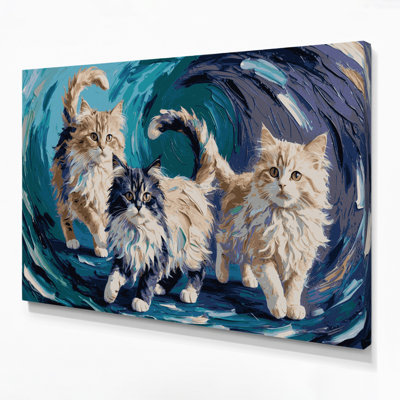 Cats Ragamuffin Blue Canvas Wall Art