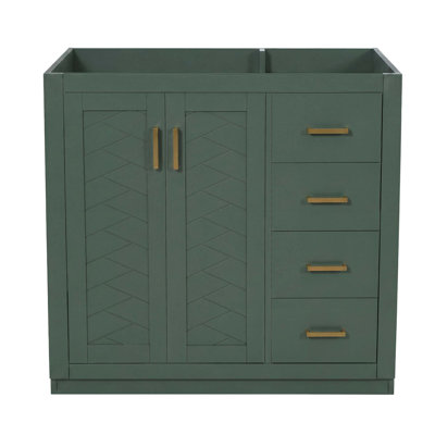 Meuble-lavabo moderne en bois massif avec 3 tiroirs et portes à fermeture en douceur