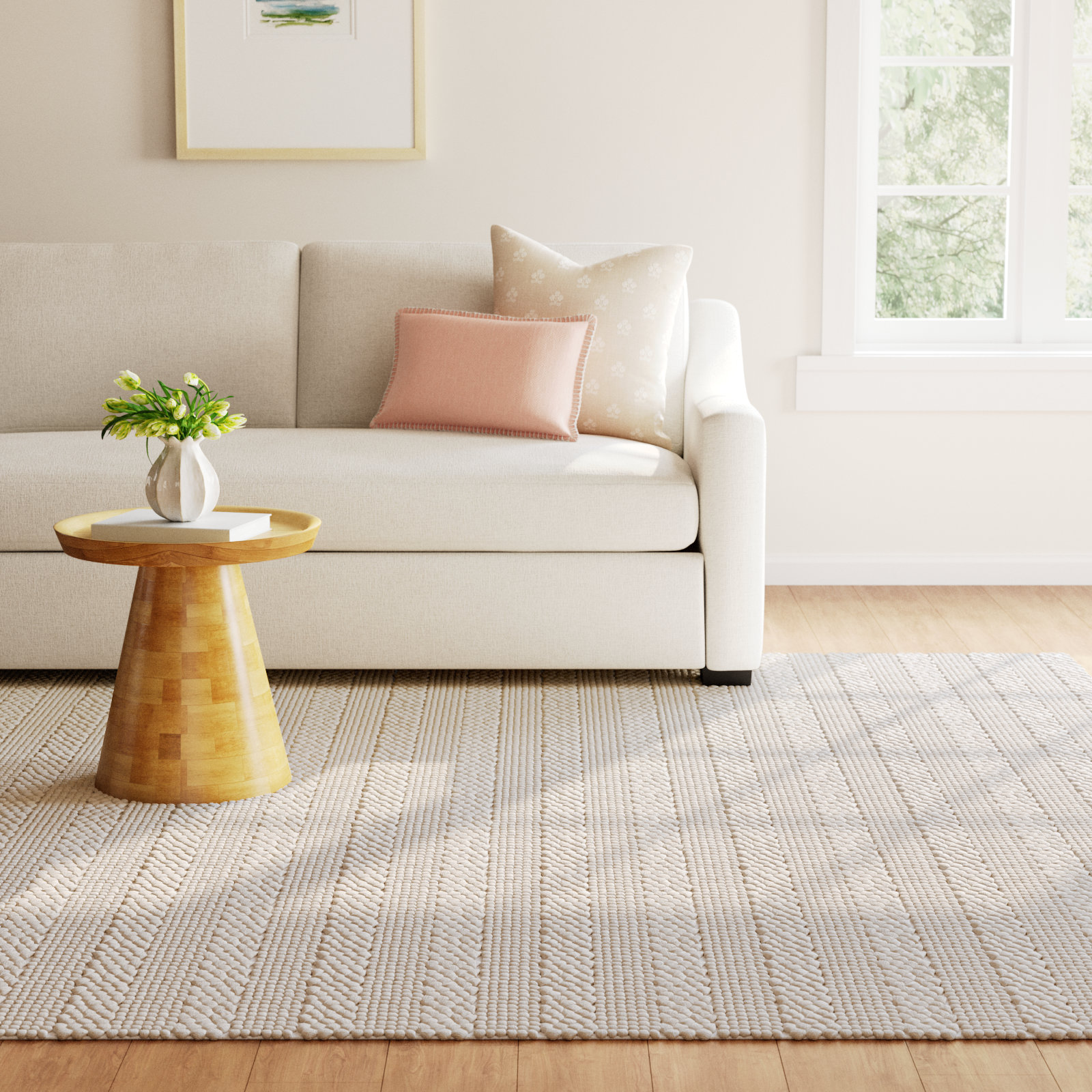 Stanwick Handmade Bleach Rug, Rectangle 9' x 12'