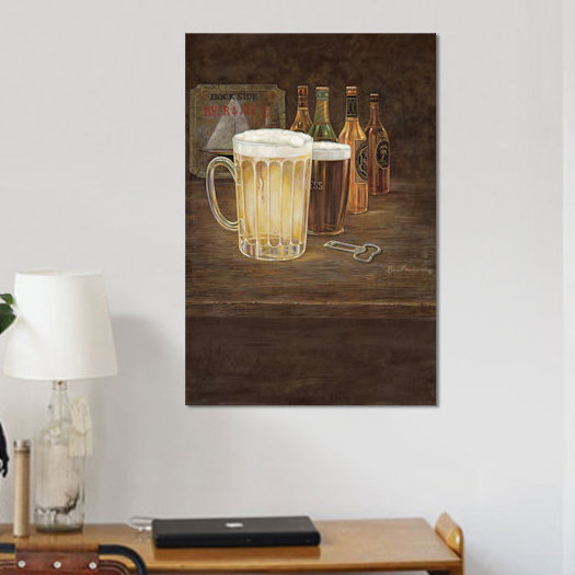 « dockside bière », impression sur toile, Papier beaux-arts encadré noir, Blanc, H 24 po x l 16 po x P 1 po