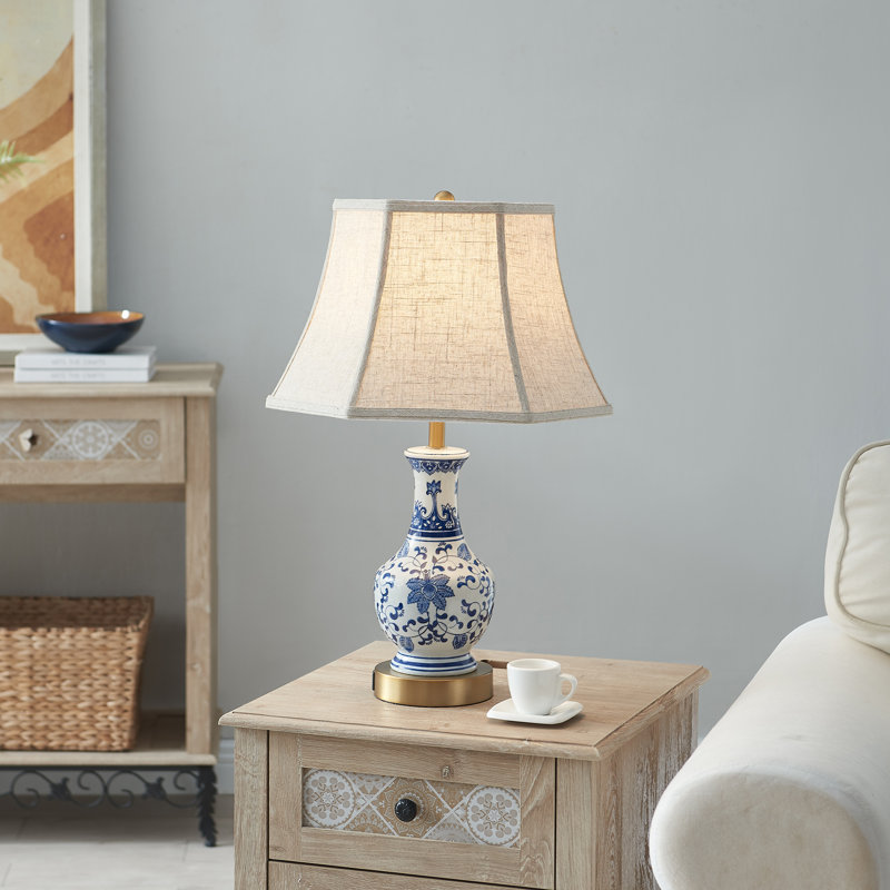 Ensemble de lampes de table en céramique à intensité variable 23,5 po Derolus avec ports USB et type C