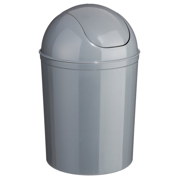 Curver Resin Deco Bin 50 Liter Perfect for Household Use Indoor for Garbage  Disposal, Black/Silver