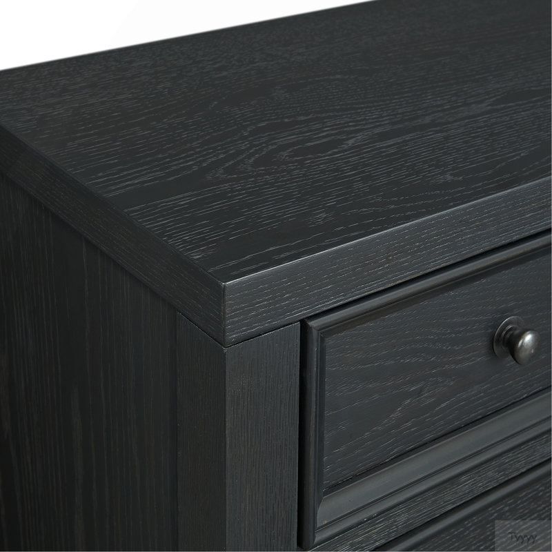 Ebony 6-Drawer Chest, Black