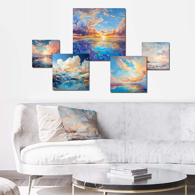 Camara - Nuage breloque liquide, art mural, ensemble de 5
