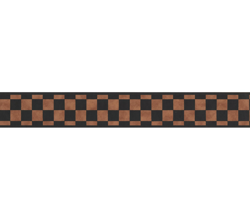 Bordure de papier peint à carreaux abstraite L 0,3 pi x l 180 po, Vert foncé / brun clair