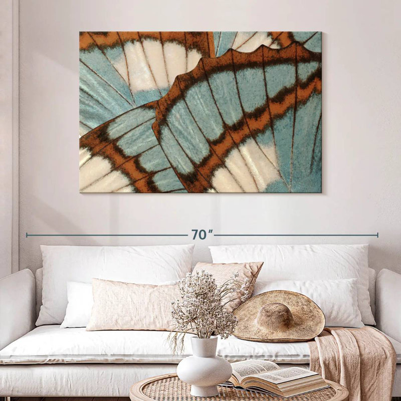 Brampt Blue Brown Butterfly Wings, 32" H x 48" W