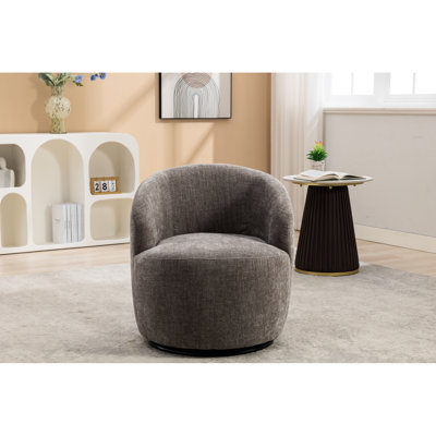 Fauteuil pivotant en chenille ergonomique en tissu gris pour couloir de 25,6 po de largeur