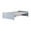 Lit simple, 2 tiroirs, surface de sommeil confortable en bois d'hévéa gris, compartiments de tiroir spacieux gris uni et support facile à installer-1410840341