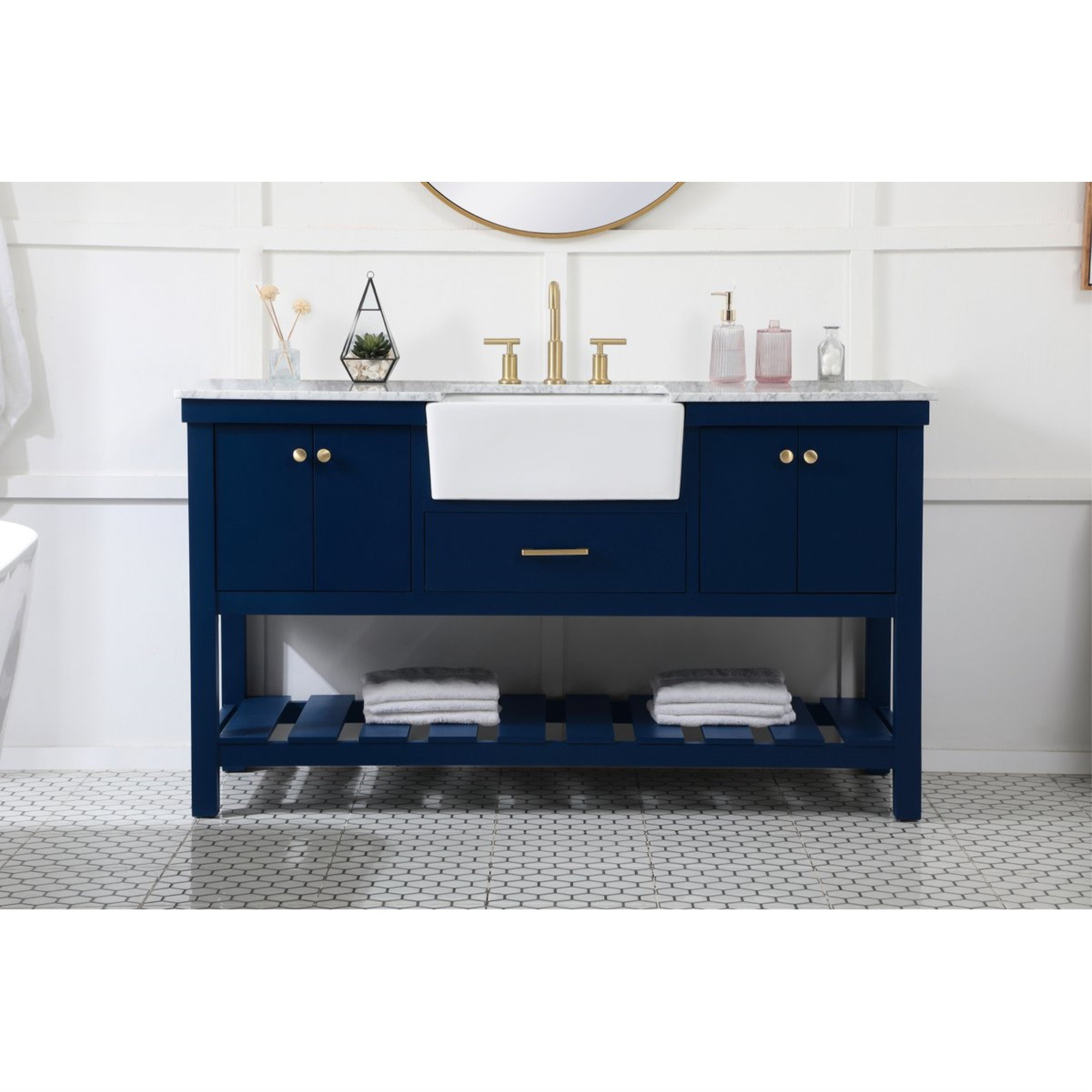 Pelaghia 60'' Single Bathroom Vanity, Blue
