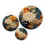 3 pièces, impression sur métal - tourbillon botanique sarcelle orange II