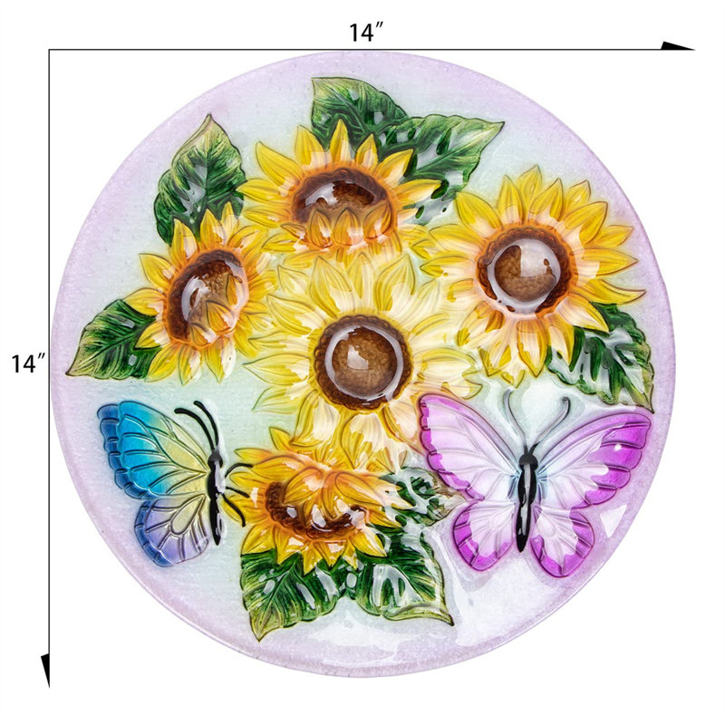 Sayre Round Glass Outdoor Side Table - 35.6 cm W 35.6 cm D