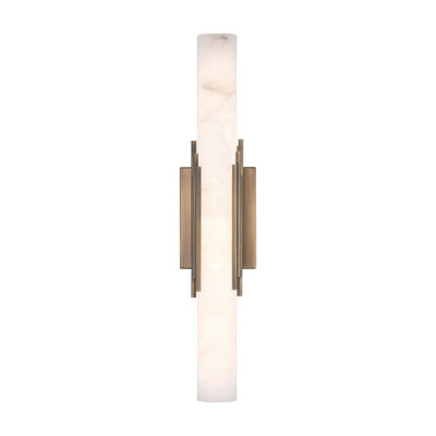 Venna, Wall Sconce , Antique Brass, Alabaster