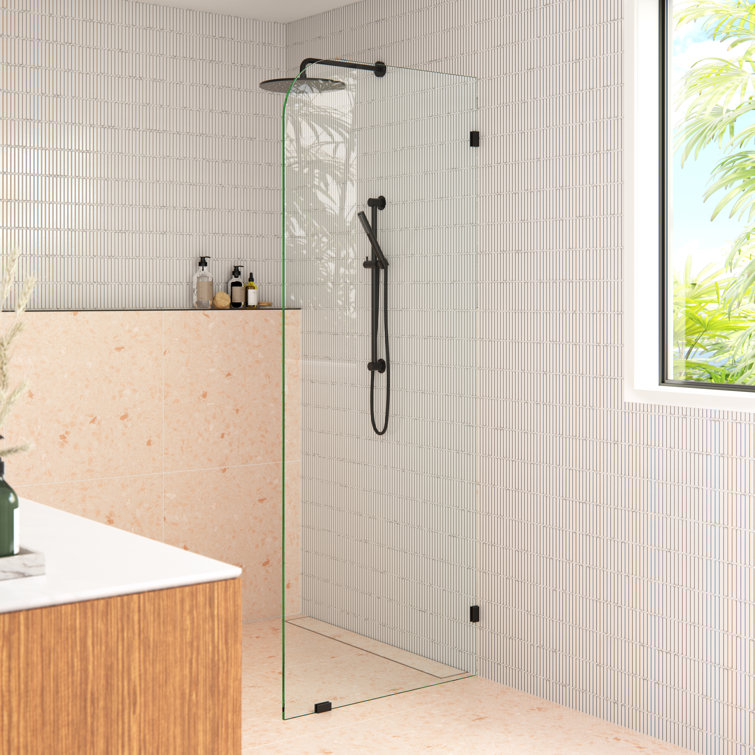 Solaris 30 in. x 78 in. Fully Frameless Radius Single Fixed Shower Panel