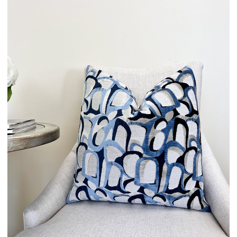 Housse de coussin Grotto, H 20 po x l 20 po, Bleu