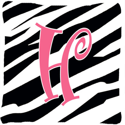 Monogram Initial Zebra Stripe Indoor/Outdoor Throw Pillow