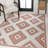 Kyona Geometric Moroccan Diamond Salmon/Cream Indoor/Outdoor Rug-246081067