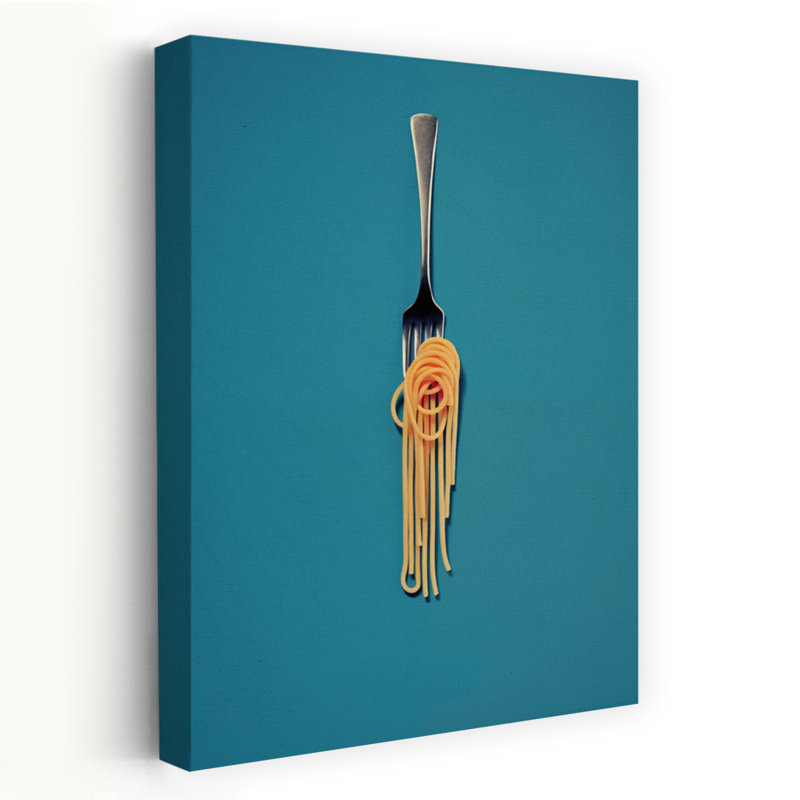 Minimal Spaghetti Fork by Andreas Magnusson - Wrapped Canvas Print, 91.44 cm H x 60.96 cm W