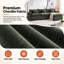 Canapé d'angle en chenille de 284 cm de large avec méridienne, canapé en L 3 places pour salon-1655758243