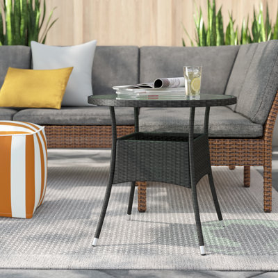 Nyla Round Glass Outdoor Dining Table
