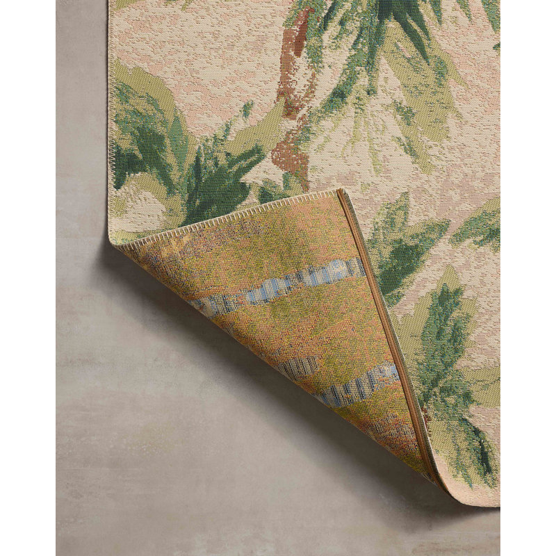Loloi Botanical Clay / Green Area Rug, Rectangle 3'11" x 5'11"