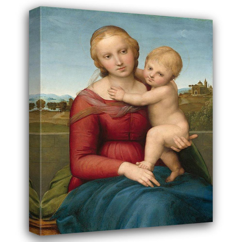 Art sur toile tendue Alcott Hill® Raffaello, titré: La petite Madone Cowper, H 36 po x l 28 po