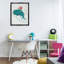«Whale & Sailboat Diving», art mural encadré flottant par Irene Chan-616537370-612010958