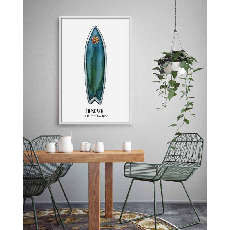 Objects Mundaka Surf by César Ortiz Echagüe - Single Picture Frame Painting, 90cm H x 60cm W x 3cm D
